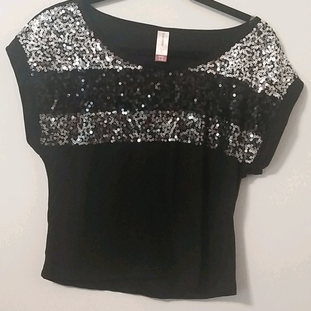 Black sparkly sequin shirt